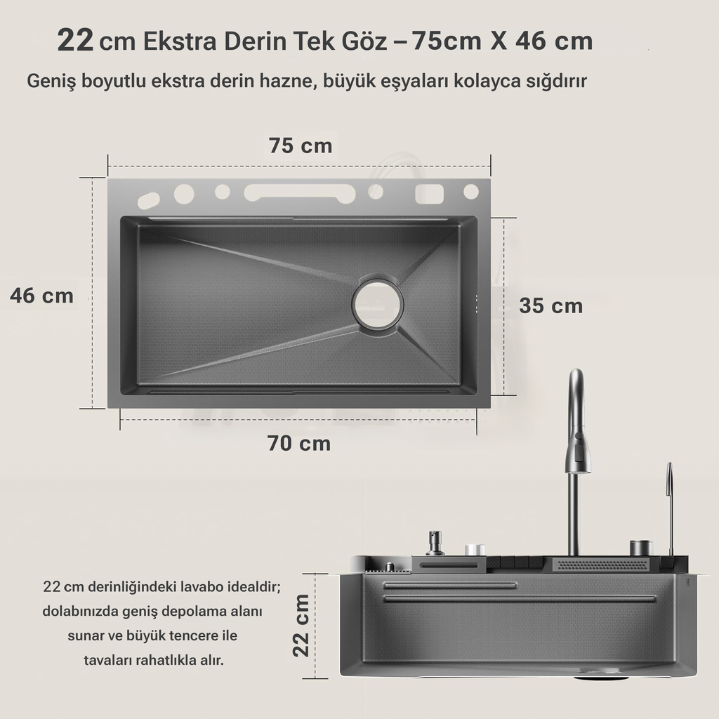 9 Fonksiyonlu Premium Akıllı Evye Seti - NEVA