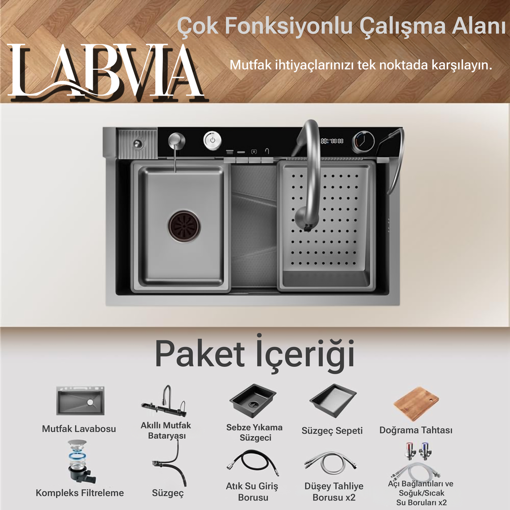 9 Fonksiyonlu Premium Akıllı Evye Seti - NEVA